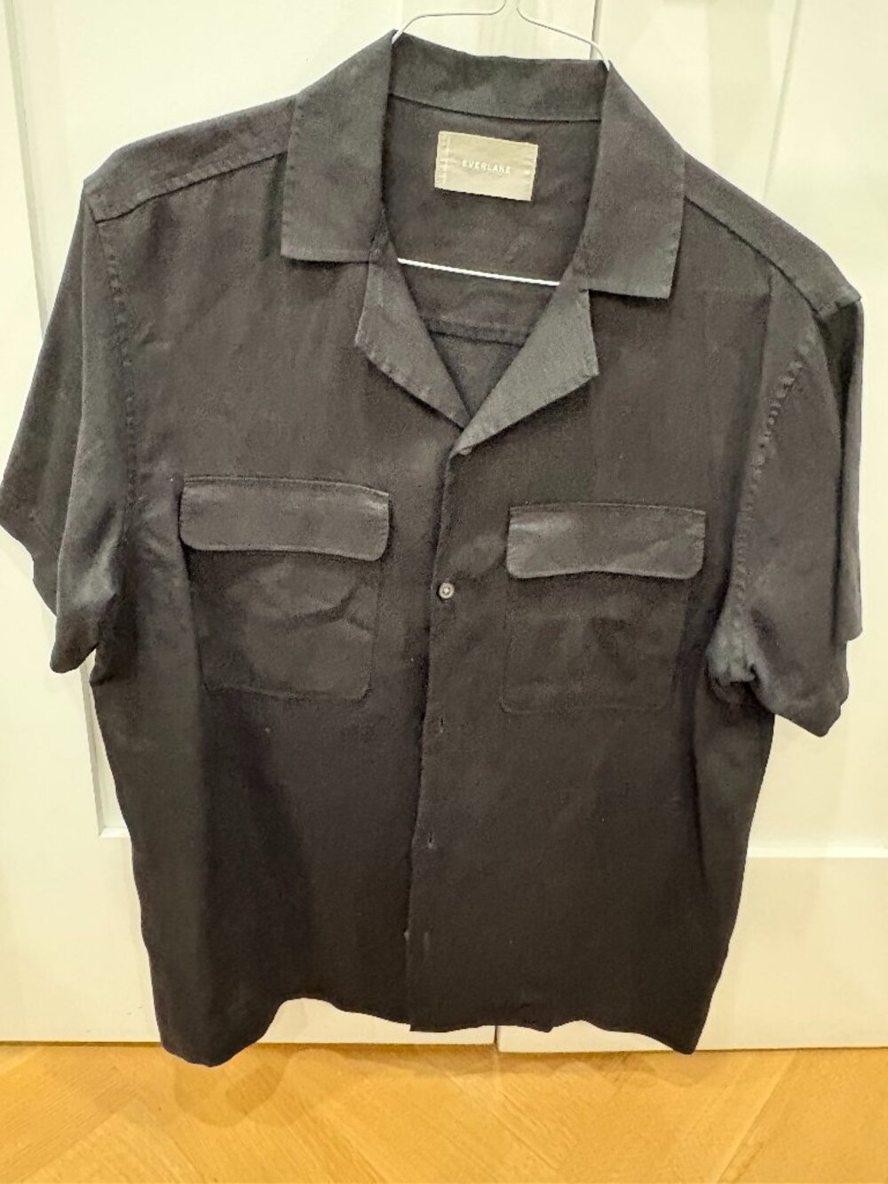 Everlane Black Camp Collar Shirt Size M